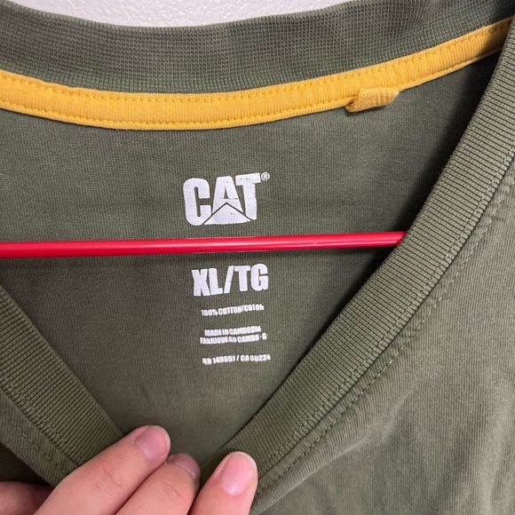 Caterpillar Women's Olive Green T-Shirt in size XL - Picture 3 of 3